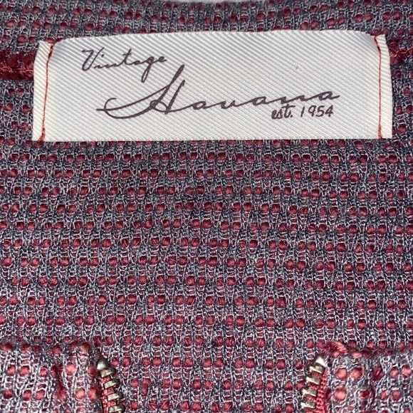 Vintage Havana Textured Raspberry and Charcoal Zip Neck Top - Picture 13 of 14